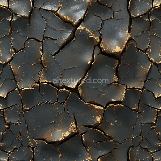 Seamless 3D PBR Cracked Dry Mud Texture with Deep Fissures and Earthy Tones