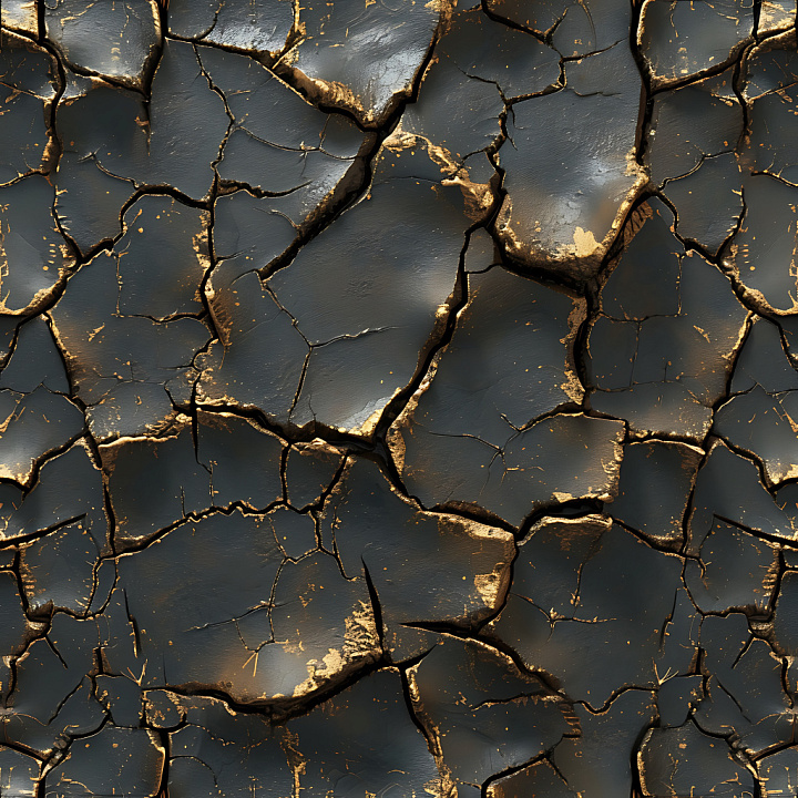 Cracked Dry Mud with Deep Fissures and Earthy Tones seamless PBR texture preview