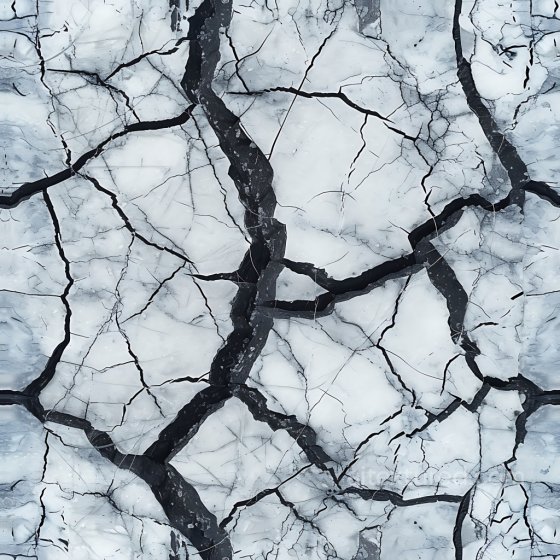 Cracked Ice PBR Texture with Deep Black Fractures and Frosted Surface Cracked & Holes texture preview