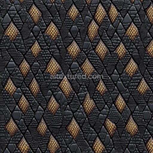 Seamless 3D Skin PBR Texture Featuring Exotic Scaled Patterns in Deep Hues