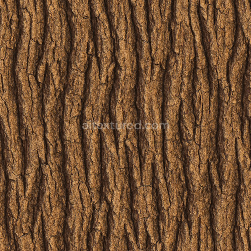 Polished Oak Bark Texture Seamless 1024X1024