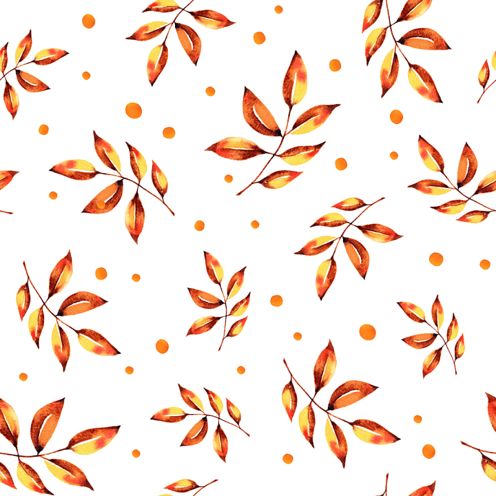 Featuring Watercolor Autumn Leaves on White Background seamless PBR texture preview