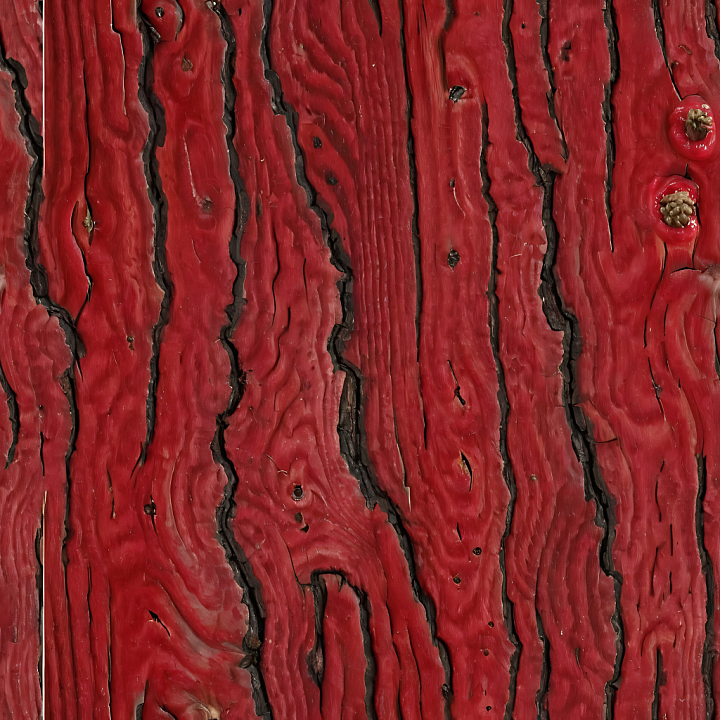 Distressed Red Wood Planks with Knots and Cracks seamless PBR texture preview
