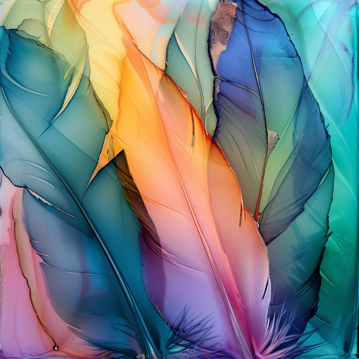 Alcohol Ink with Feathered Swirls and Gradient Veins seamless PBR texture preview