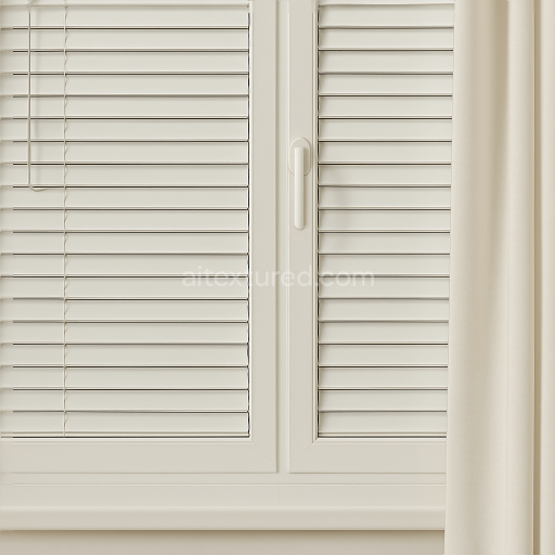 Seamless 8k PBR 3d texture of window blinds with detailed slats and window frame elements