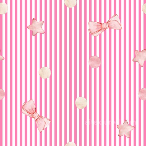 Pink Striped Fabric Texture with Bows and Stars seamless Baby girl  PBR texture