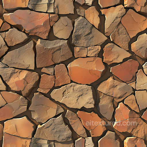 Weathered Stone Wall PBR Texture with Warm Earthy Hues and Natural Cracks seamless Stone PBR texture