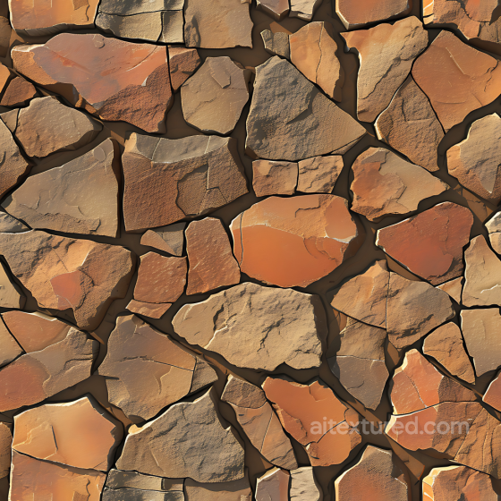 Weathered Stone Wall PBR Texture with Warm Earthy Hues and Natural Cracks Stone texture preview