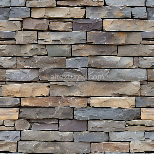 Preview — Seamless 3D Weathered Stone Wall PBR Texture with Varied Earth Tones