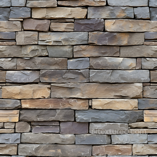 Weathered Stone Wall PBR Texture with Varied Earth Tones seamless Stone PBR texture