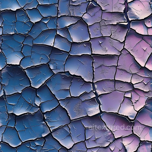 Cracked & Holes PBR Texture Featuring Blue-Purple Peeling Paint seamless Cracked & Holes PBR texture