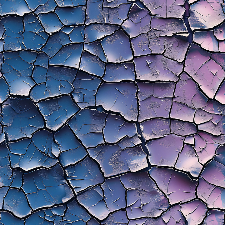 Cracked & Holes Featuring Blue-Purple Peeling Paint seamless PBR texture preview