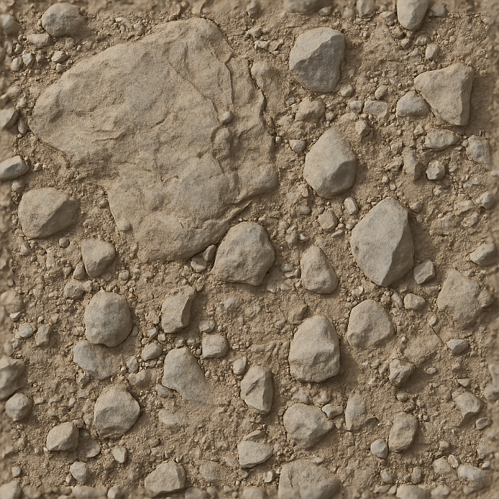 Of Rocky Ground With Weathered Rock And Stone Fragments seamless PBR texture preview