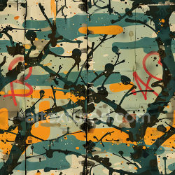 seamless Seamless 3D Urban Graffiti-Style Camouflage PBR Texture with Abstract Paint Splatters texture 8k free download PBR