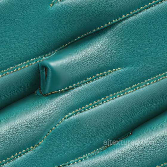 Turquoise Pebbled Leather Texture with Distinctive Stitching and Padded Panels Leather texture preview