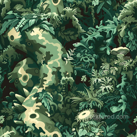 Jungle Camouflage PBR Texture Featuring Detailed Leaf and Plant Motifs Color Camouflage texture preview