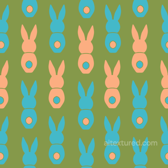 Easter Bunny Digital Paper Texture with Blue and Peach Silhouettes All Easter Digital paper texture preview