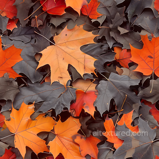 Autumn Leaves Camouflage PBR Texture with Warm Orange and Deep Brown Foliage seamless Color Camouflage PBR texture