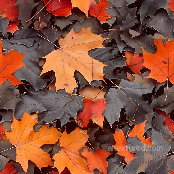 Autumn Leaves Camouflage PBR Texture with Warm Orange and Deep Brown Foliage Color Camouflage texture preview