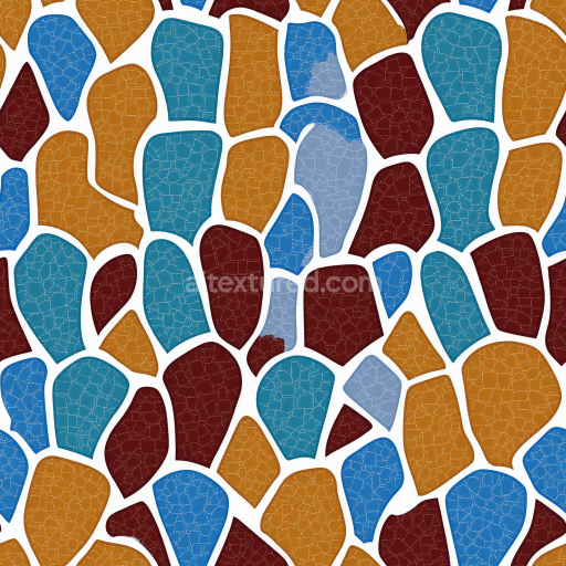 Seamless 3D mosaic PBR texture with colorful cracked stone chip pattern texture preview
