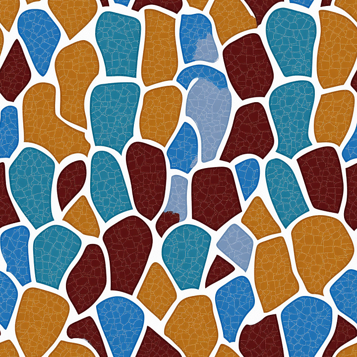 Mosaic With Colorful Cracked Stone Chip Pattern seamless PBR texture preview