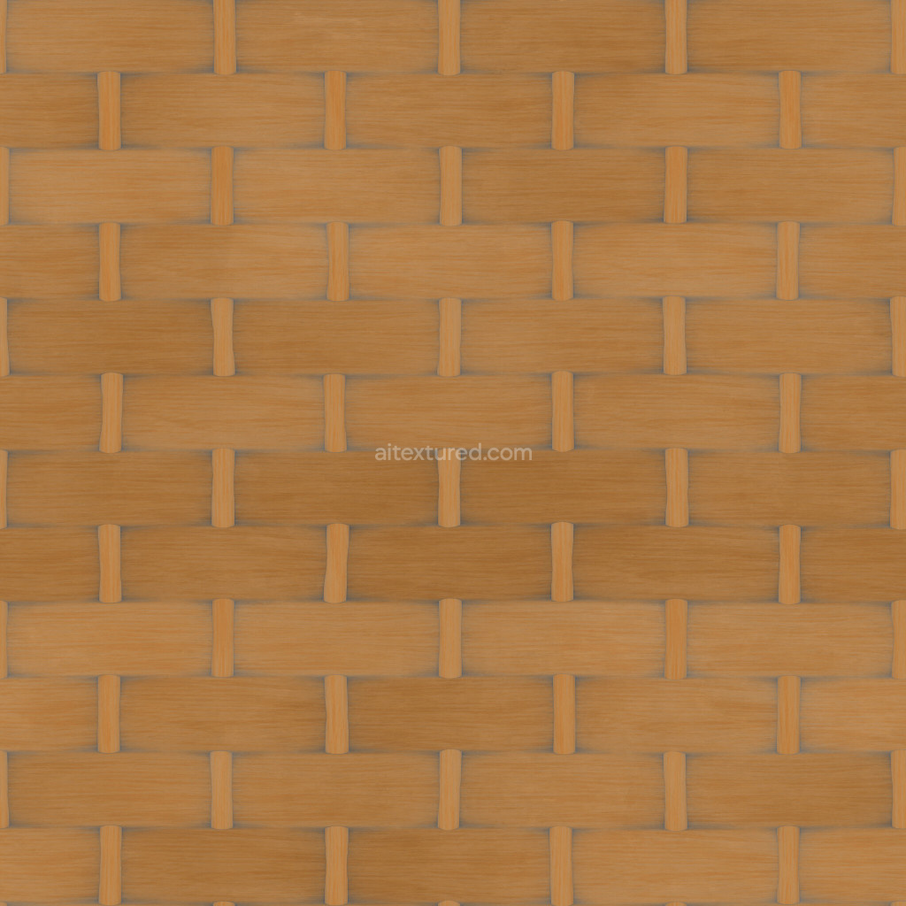 Seamless wicker PBR texture in warm brown tones
