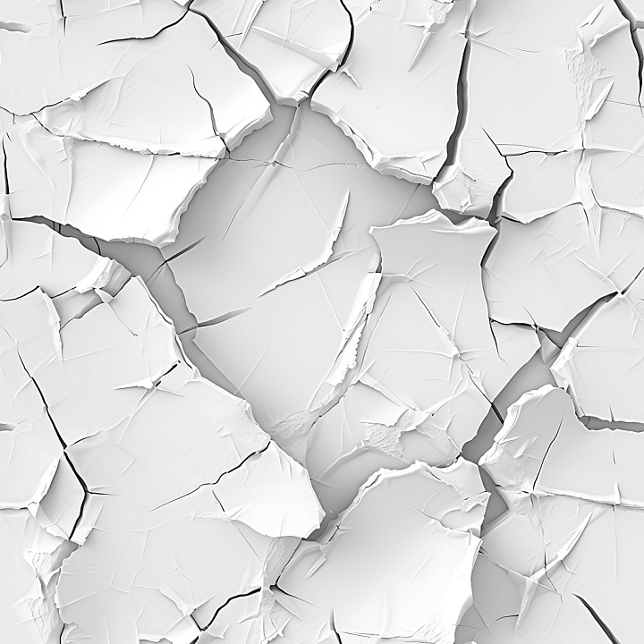 Cracked Plaster Wall with Sharp Fractures and Chipped Edges seamless PBR texture preview