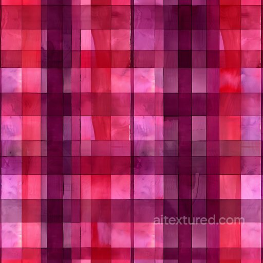 Seamless 3D PBR Plaid Fabric Texture with Varied Red and Pink Checkered Pattern texture preview