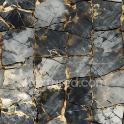seamless Seamless 3D PBR Texture of Gold and Gray Polished Marble Tiles with Bold Veins texture 8k free download PBR