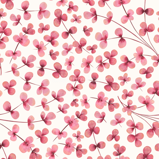 Seamless 3D PBR Watercolor Cherry Floral Pattern Texture with Pink Petals