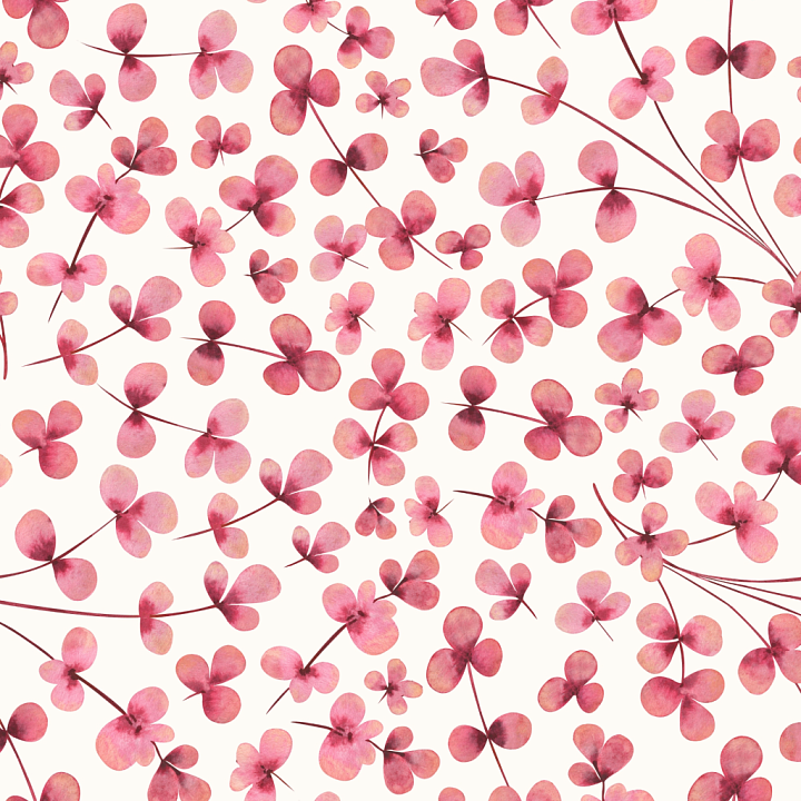 Watercolor Cherry Floral Pattern with Pink Petals seamless PBR texture preview