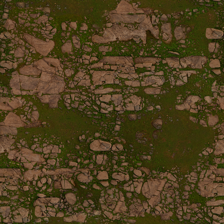 Rocky Terrain - Rocks Aerial Terrain Greenery Rocky Ground seamless PBR texture preview