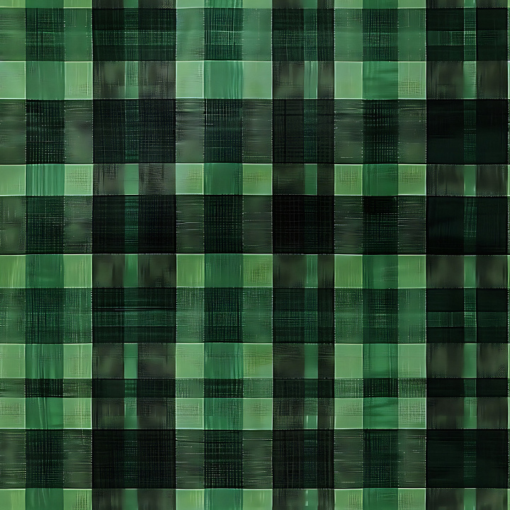 Green Plaid Fabric Pattern with Subtle Weave Detail seamless PBR texture preview