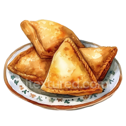 seamless Watercolor Style Bolivian Salteñas Savory Pastries Breakfast Graphic texture 8k free download PBR