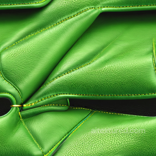 Pebbled Green Leather PBR Texture with Detailed Stitching and Folds seamless Leather PBR texture