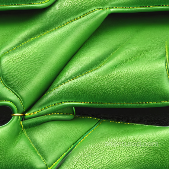 Pebbled Green Leather PBR Texture with Detailed Stitching and Folds Leather texture preview