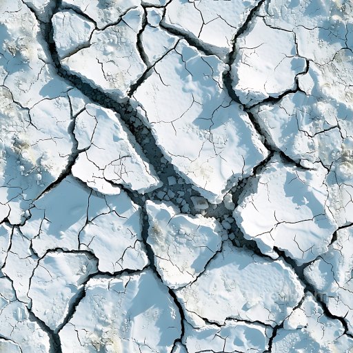 Cracked Dry Earth PBR Texture with Deep Fissures and Dusty Surface seamless Cracked & Holes PBR texture