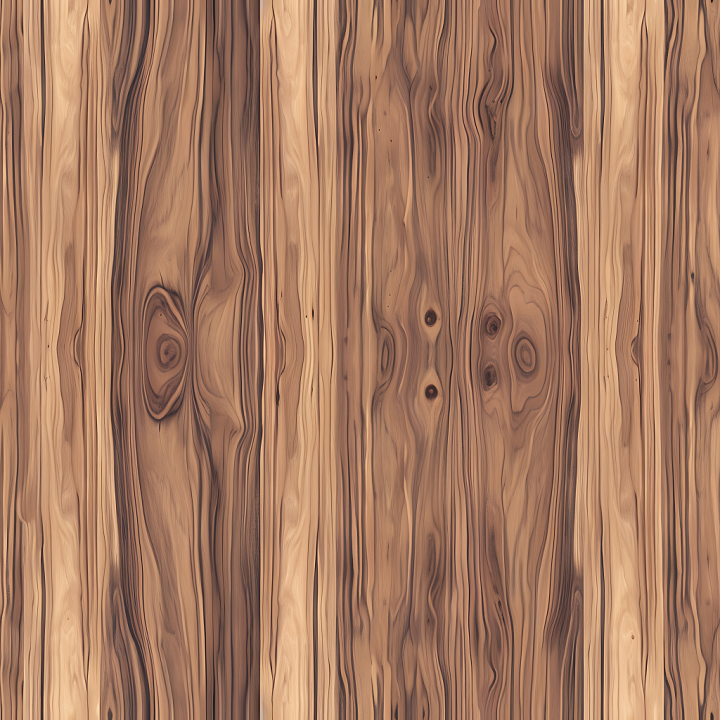 Light Walnut Wood Planks with Distinctive Grain and Knots seamless PBR texture preview