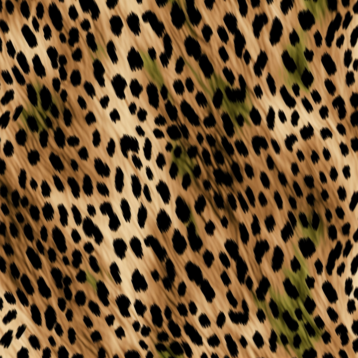 Leopard Print Fabric in Natural Tones seamless PBR texture preview