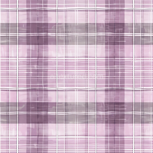 Seamless 3D PBR Texture of Pale Purple and White Plaid Fabric Pattern