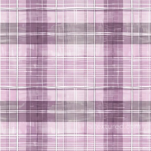 Seamless 3D PBR Texture of Pale Purple and White Plaid Fabric Pattern texture preview