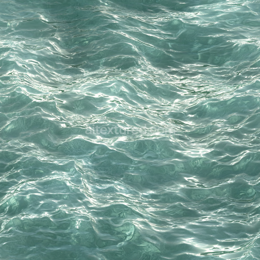 Seamless 3D PBR Texture of Realistic Calm Sea Water with Soft Ripples and Clear Transparency