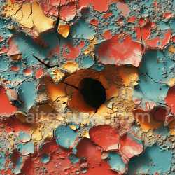 seamless Seamless 3D PBR Texture of Multicolored Cracked and Chipped Painted Surface with Deep Holes texture 8k free download PBR