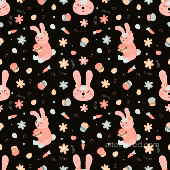 Featuring Cute Bunny and Floral Spring Pattern All Christmas Digital paper texture preview