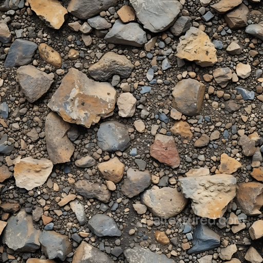 Rocky Ground Texture Featuring Mixed Pebbles and Stones seamless Stone PBR texture