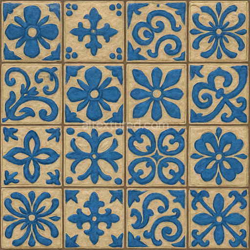 Patterned Glazed Ceramic Tile Texture Seamless 1024X1024