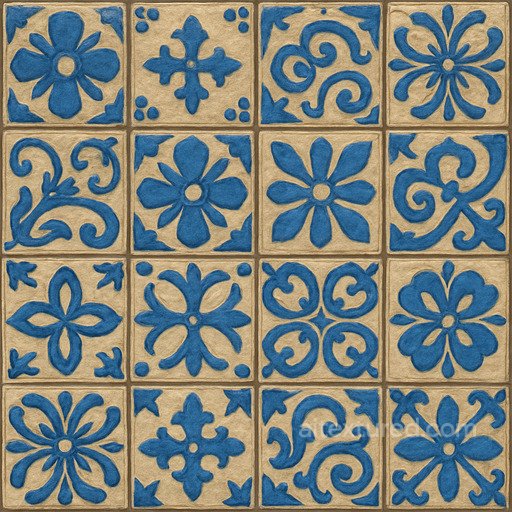 Patterned Glazed Ceramic Tile Seamless Texture seamless Ceramic-tile PBR texture
