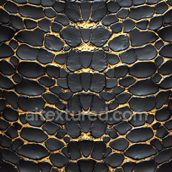 seamless Seamless 3D PBR Texture of Glossy Black Reptilian Skin with Organic Scales texture 8k free download PBR