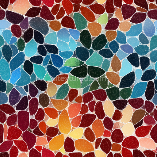 Seamless 3D Mosaic PBR Texture Featuring Multicolor Cracked Glass Tiles texture preview