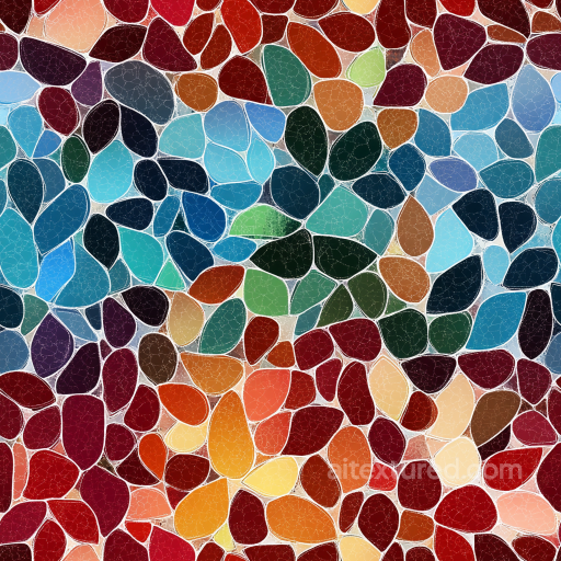 Mosaic PBR Texture Featuring Multicolor Cracked Glass Tiles seamless Mosaic PBR texture